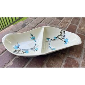 Red Wing Pottery Anniversary Driftwood Divided Vegetable Dish Vintage